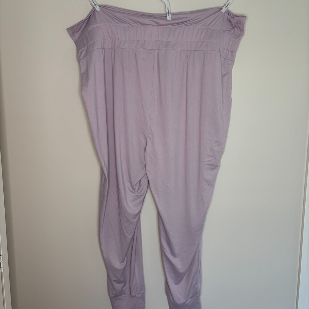Denim & Co NEW Easy Stretch Paperbag Waist Pants Plus 3X Purple Pull On Pockets